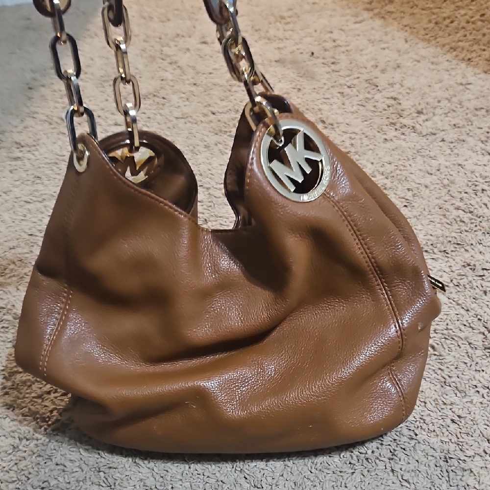 Michael Kors Tan Leather Chain Shoulder Bag